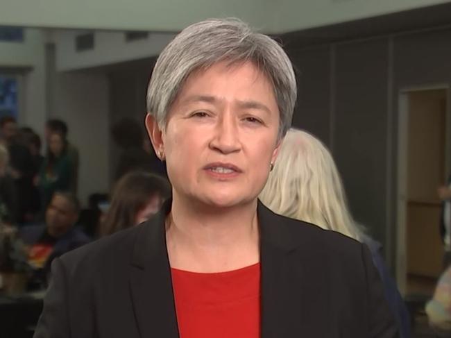 Penny Wong speaks on Sky News after the No vote was passed down. Picture: Supplied