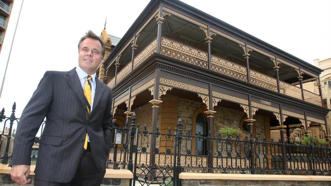 Jamie Brown, who sold Ivanhoe, stands in front of the Glenelg mansion Stormont, which sold in 2010.