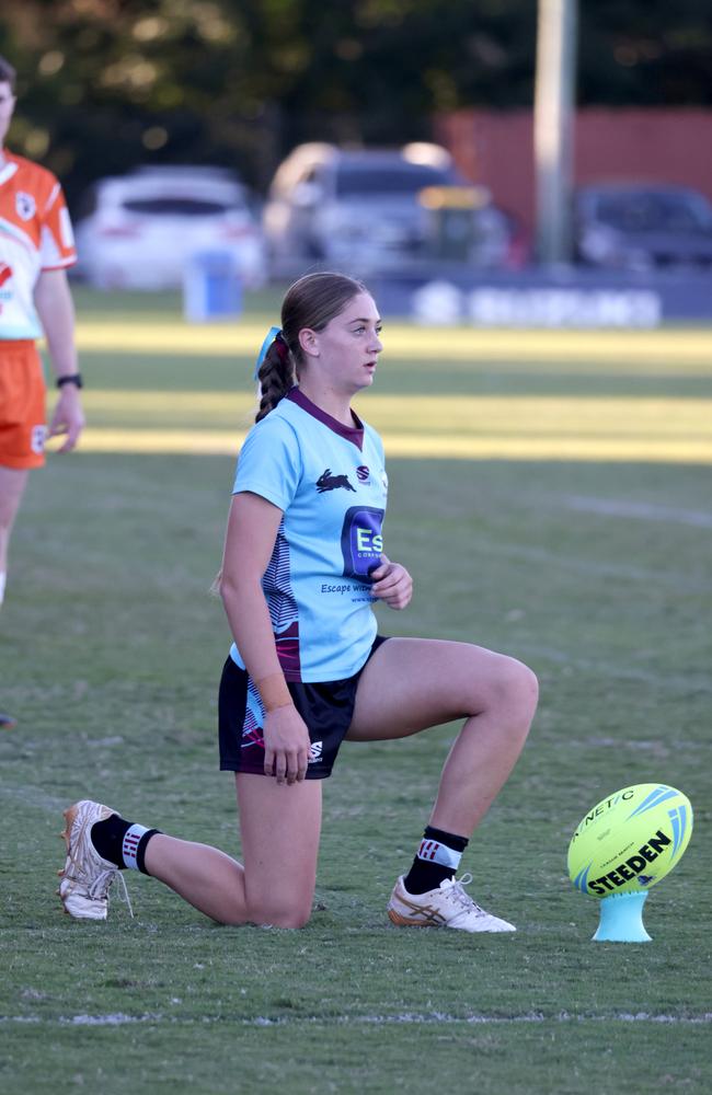 No.7 Torah Luadaka lining up a kick for Keebra SHS Photo Steve Pohlner