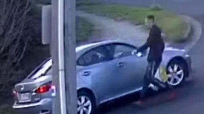 Three unknown men arrived at a property on Rathmullen Quadrant in a stolen blue/silver Lexus IS250 sedan, with registration plates 1LM4KN. Picture: VicPol