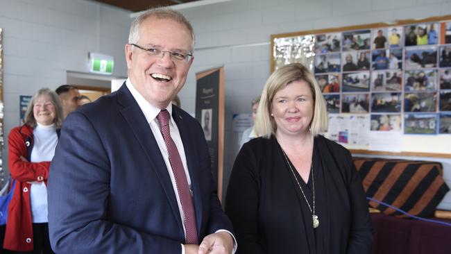 Prime Minister Scott Morrison with Liberal MP Bridget Archer. Picture: AAP Image/Sarah Rhodes