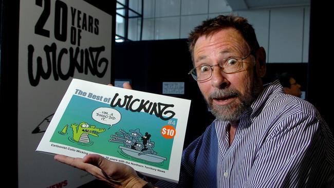 NT News cartoonist Colin Wicking is donating about 10,000 cartoons to Library &amp; Archives NT. Picture: Brad Fleet