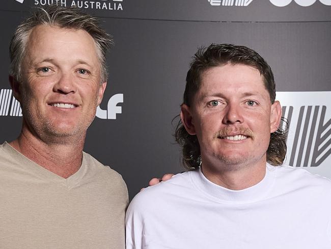 Matt Jones, Cam Smith and Marc Leishman arrive at EOS by SkyCity Adelaide, during LIV Golf Adelaide, Wednesday, Feb. 12, 2025. Picture: Matt Loxton