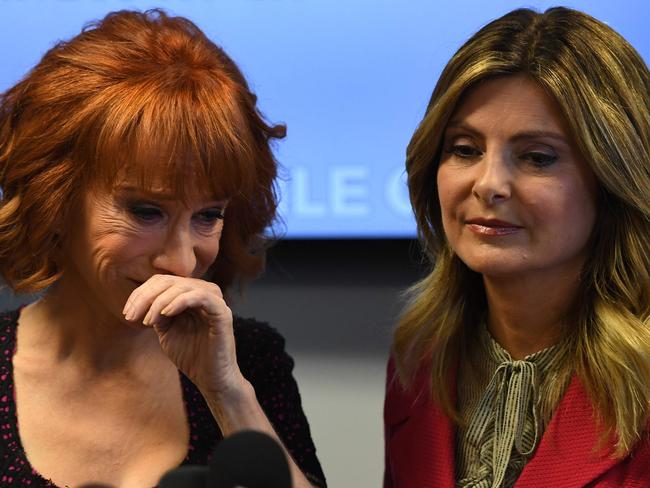 Lisa Bloom represented comedian Kathy Griffin during the fallout from her holding up a prop that resembled a severed head of Donald Trump. Picture: AFP