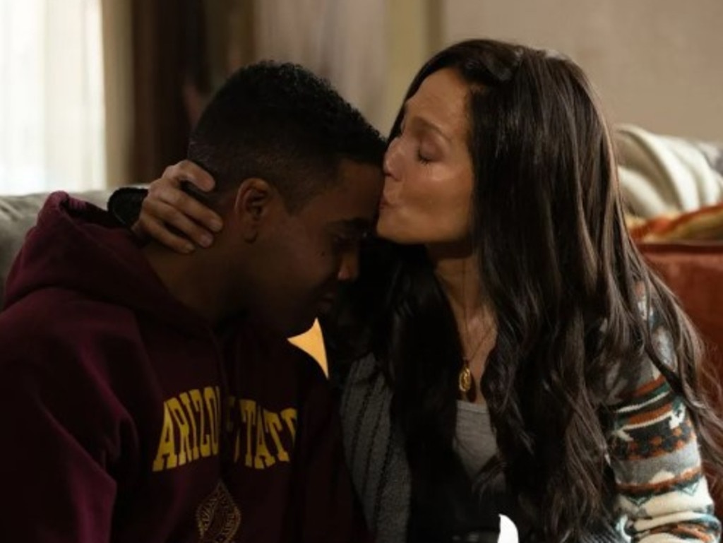 Lopez and Jerome play mother and son in the film. Picture: Prime Video