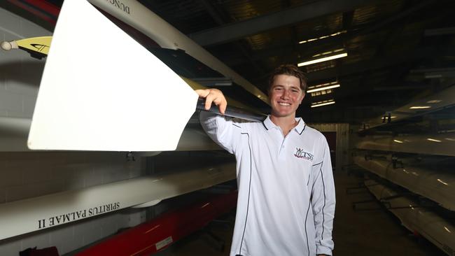 TSS Rowing First VIII Representative Mackenzie Branch. Photograph: Jason O'Brien