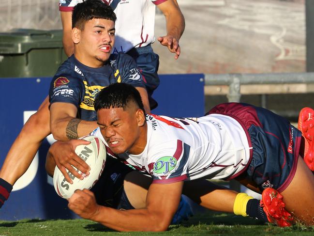 Langer Trophy Mabel Park SHS v Ipswich SHS (white shirt) L Nonu Coorparoo Thursday 13th July 2023 Picture David Clark