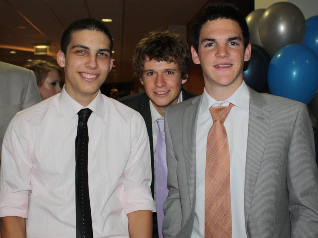 Evan Smith, Peter Hammond and Nick Liemandt at the 2010 Centralian Senior College formal at the Alice Springs Convention Centre. Picture: NT NEWS