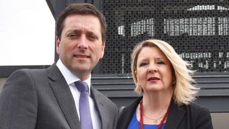 Victorian Opposition leader Matthew Guy with Liberal candidate for Narre Warren North Vikki Fitzgerald.