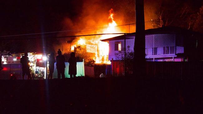 Neighbours watched as the house went up in flames in the early hours of Sunday, when truckie Michael Luck died.