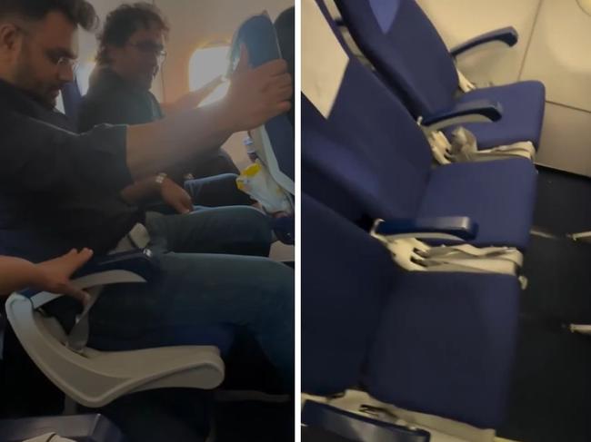 Wild moment plane seats suddenly swing