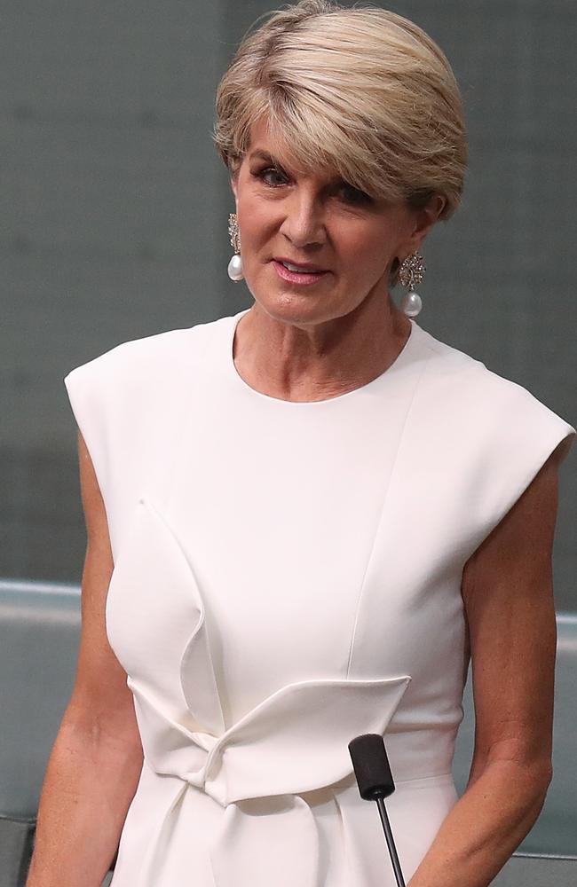 Julie Bishop announces she is retiring from politics. Picture: Kym Smith