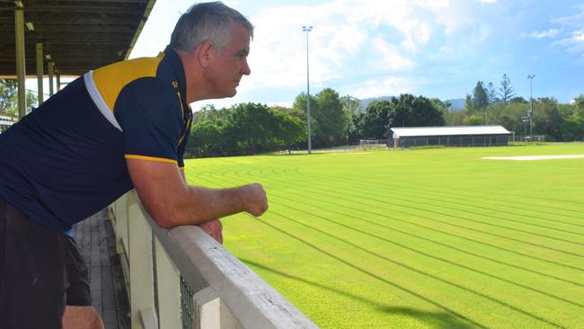 Gympie Hammers Rugby Union Club president Jason McPherson at Albert Park. The shortage of playing fields in Gympie has left the Women’s Hammers team without a home Photo: Bec Singh