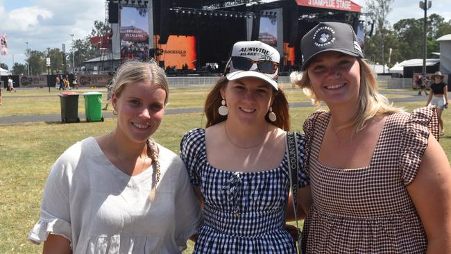 Alyssa Hetherington, Renee Kratzmann and Jordyn Soley at CMC Rocks 2024. Picture: Aaron Goodwin