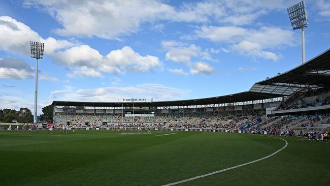 Blundstone Arena hosts a game between St Kilda and Fremantle in Round 23. Picture: Getty Images