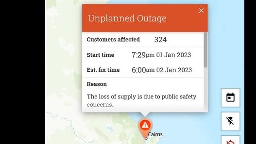 Ergon Energy were bust reconnecting power after a single vehicle struck and power pole on January 1 around 7.29pm in Bungalow. Picture: Supplied