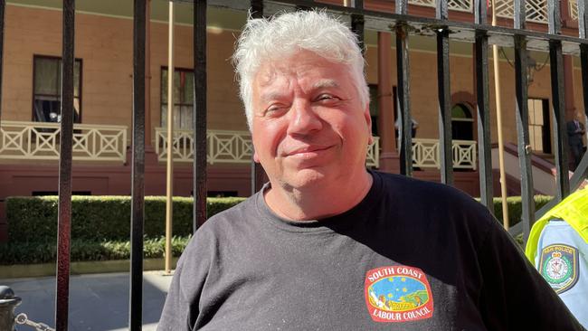 South Coast Labour Council secretary Arthur Rorris at the NSW Teachers Federation rally. Picture: Dylan Arvela