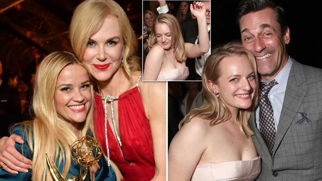 LOS ANGELES, CA - SEPTEMBER 17: Reese Witherspoon (L) and Nicole Kidman at the HBO's Official 2017 Emmy After Party at The Plaza at the Pacific Design Center on September 17, 2017 in Los Angeles, California. (Photo by Jeff Kravitz/FilmMagic)
