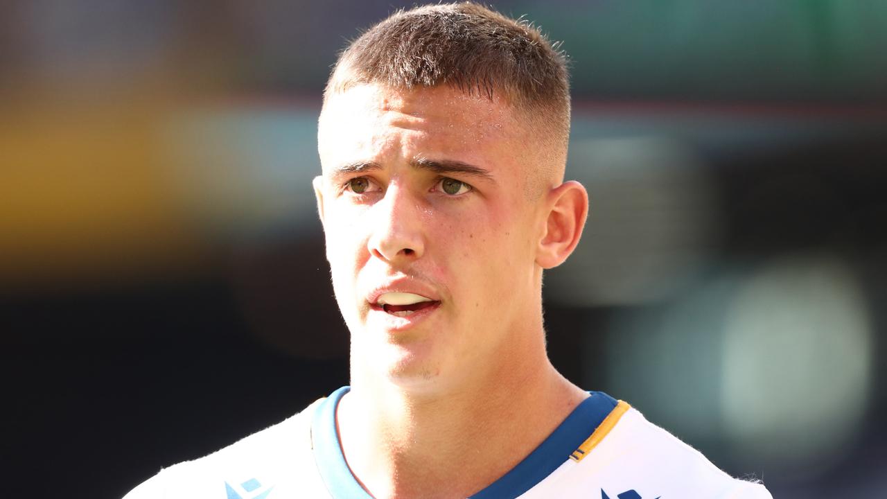 2021 NRL Round 10 - New Zealand Warriors v Parramatta Eels, Suncorp Stadium, 2021-05-16. Pictured is Jakob Arthur playing for the Parramatta Eels in Brisbane. Must Credit NRL Photos /Jason O'Brien 