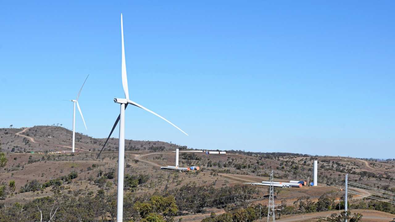 Cooper's Gap Wind Farm is the largest wind farm by capacity in Australia with enough energy to power 264,000 Australian homes. Picture: Emily Bradfield