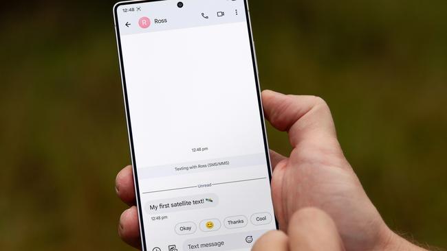 Telstra is launching the first satellite to mobile text messaging service in Australia. Picture: Supplied