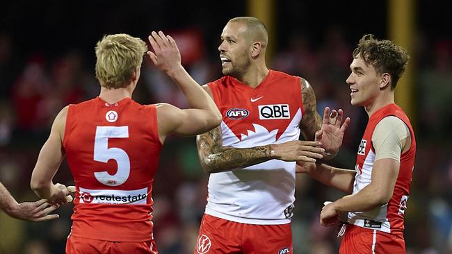 Lance Franklin is still scoring goals for fun. Photo by Brett Hemmings/AFL Photos/via Getty Images.