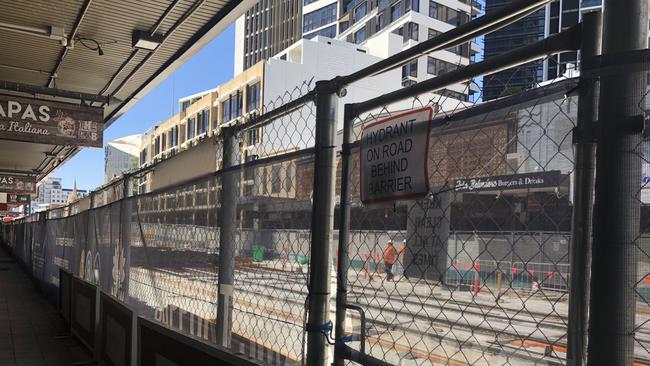 The light rail works on the dining strip are expected to round up in August.