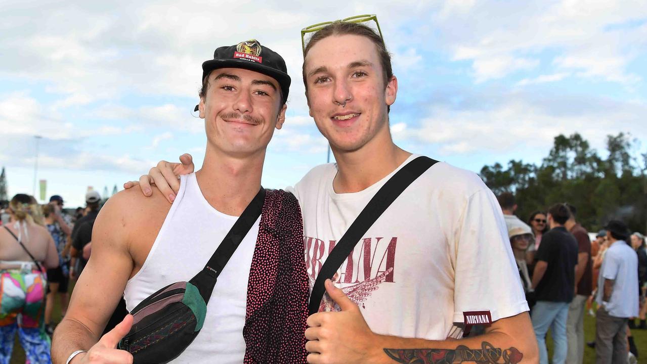 Walter McKinnon and Ashton Caines at Groovin the Moo, Sunshine Coast 2023. Picture: Patrick Woods.