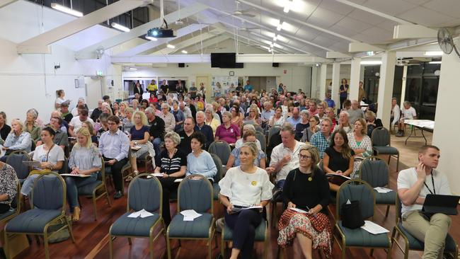 More than 200 members of Palm Beach community packed the Share and Care Centre for a meeting regarding future development and changes to the City Plan. Picture: Glenn Hampson.