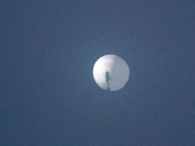 The Chinese spy balloon in the sky over Billings, Montana. Picture: AFP