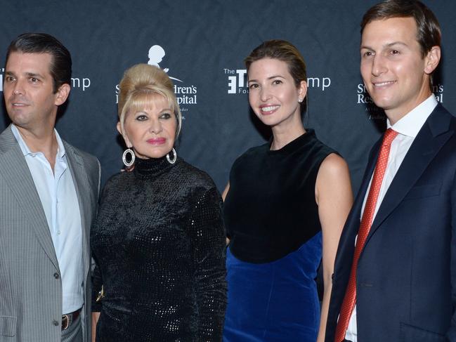 (L-R) Donald Trump Jr., Ivana Trump, Ivanka Trump and Jared Kushner. Picture: Getty