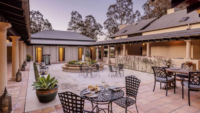 A courtyard at Tower Estate, in the NSW Hunter Valley.