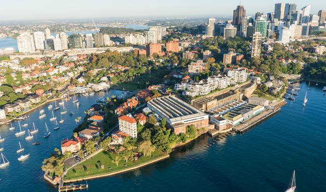 Platypus and the view to North Sydney. Picture: Supplied