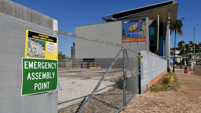 The empty site of the proposed new aquarium in Flinders Street. Picture: Evan Morgan