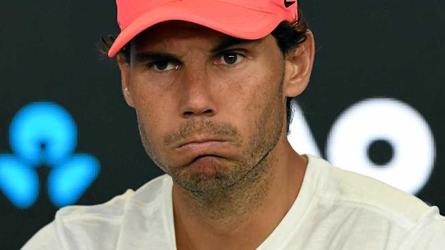 Rafael Nadal queried the schedule after injury forced him out of the Australian Open. Picture: JULIAN SMITH