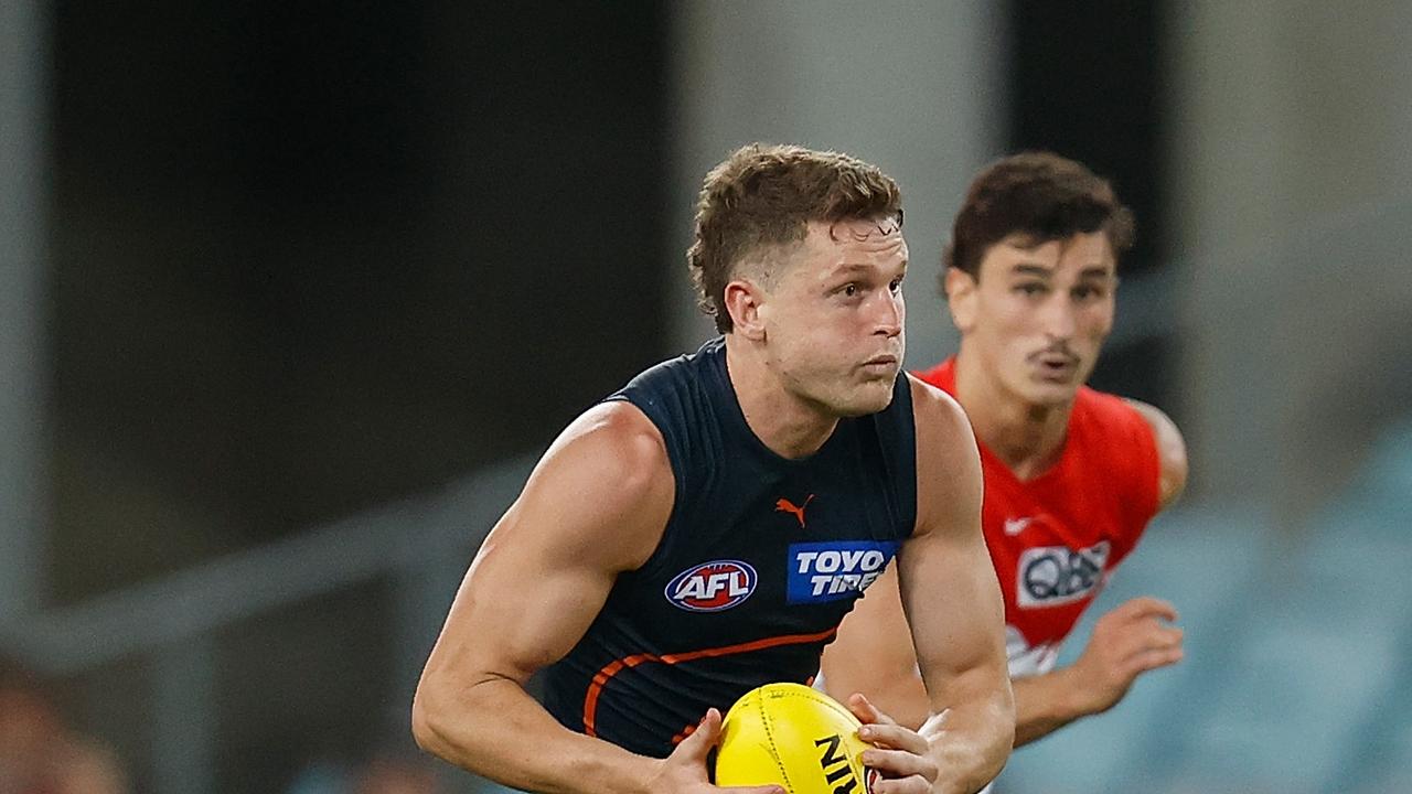 Midfield star Jacob Hopper’s absence last week didn’t help the Giants’ cause and he is out again on Saturday. Picture: Getty Images