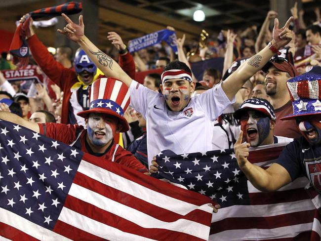 United States fans celebrate a match-winner.