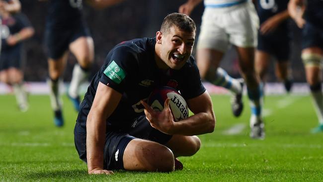 Jonny May of England scored two tries for England against Argentina — but made headlines for all the wrong reasons.