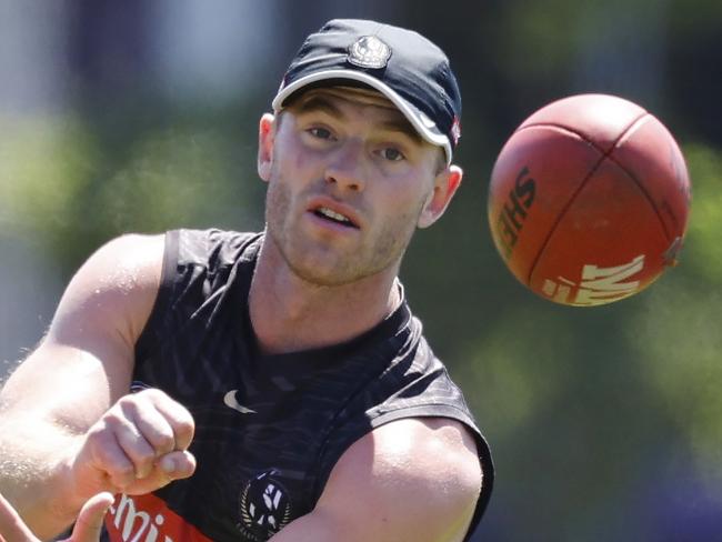 NCA. MELBOURNE, AUSTRALIA. 11th November 2024. AFL.  Collingwood training at Olympic Park .  Tom Mitchell of the Magpies  on the first official day back for the 1-4 year players .  Picture: Michael Klein