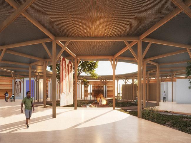 An initial artists impression of the proposed Wiradjuri Tourism Centre in Dubbo. Picture: Peter Stutchbury Architecture /Dubbo Regional Council