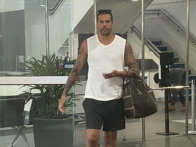 Lance "Buddy" Franklin arrives at Darwin airport. Picture: Ben Cameron.