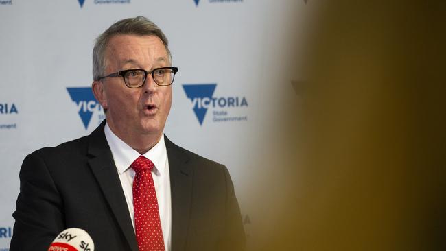 Victorian Health Minister Martin Foley addressed the media about the current COVID-19 situation. Picture: NCA NewsWire / Paul Jeffers