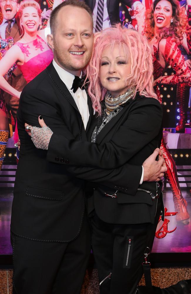 On the red carpet at opening night of Kinky Boots in is producer Michael Cassel and Cyndi Lauper. Picture: Julie Kiriacoudis