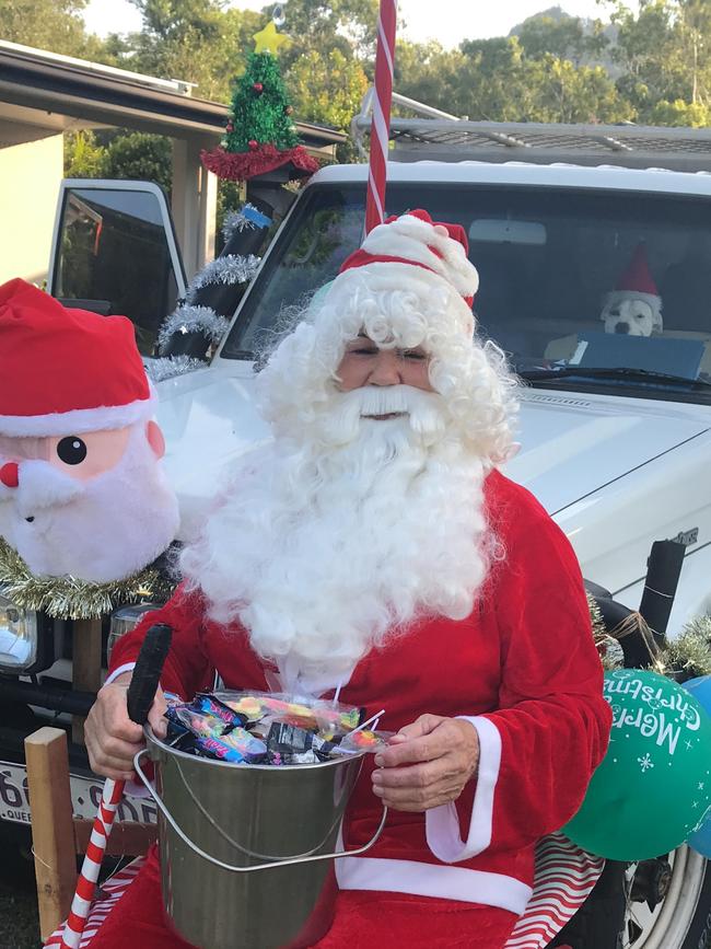 Jenny Jones in her Santa suit, ready to surprise the neighbourhood. Picture: Supplied