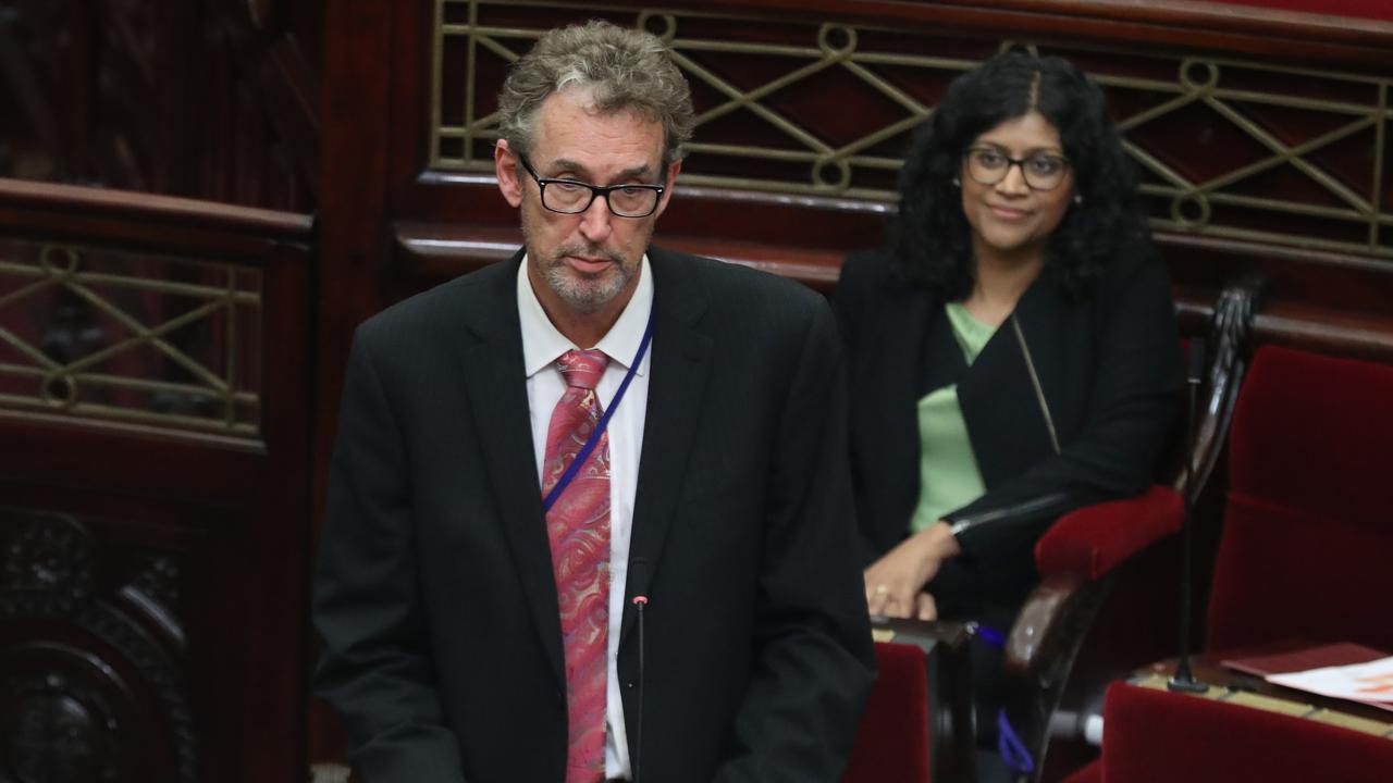 David Ettershank of the Legalise Cannabis Party introduced a bill that would alter the state’s cannibas laws. Picture: NCA NewsWire / David Crosling