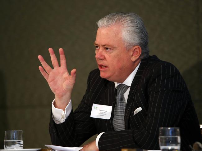 25/09/18 Federal court judge Hon Justice Michael Lee during a panel discussion at a class action conference held at the RACV club in Melbourne. Aaron Francis/The Australian