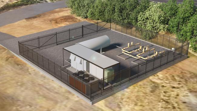 Australian Gas Networks (AGN) hydrogen plant on Derby Street, Gladstone. (artists impression, supplied)