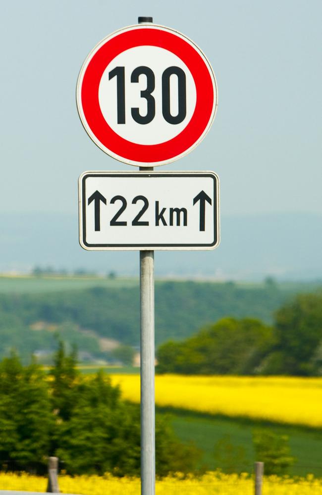 A German autobahn road sign.