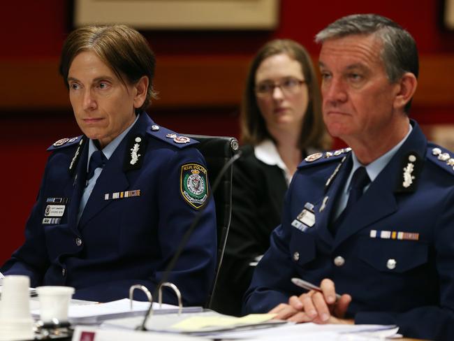 Deputy Commissioner Catherine Burn and Commissioner Andrew Scipione. Picture: Sam Ruttyn