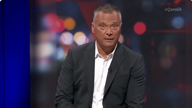 Stan Grant hosting ABC's Q+A program.